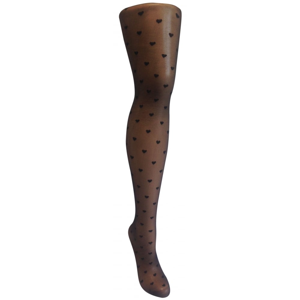 Sheer Tights With Scattered Hearts