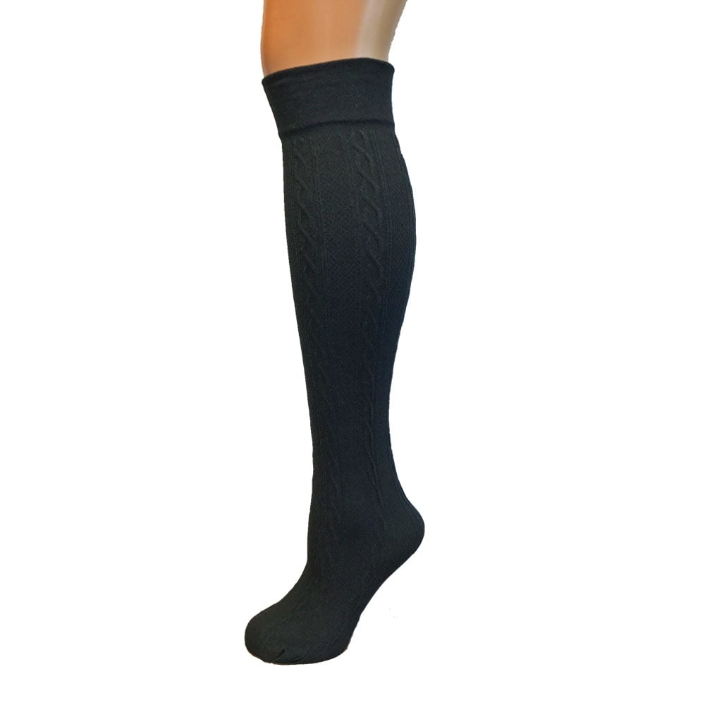 Fleece Lined Cable Knee Highs