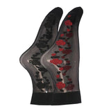 2 Pack Sheer Flower Ankle Highs Black
