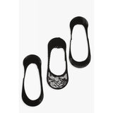 3 Pack Black Fashion Footlets