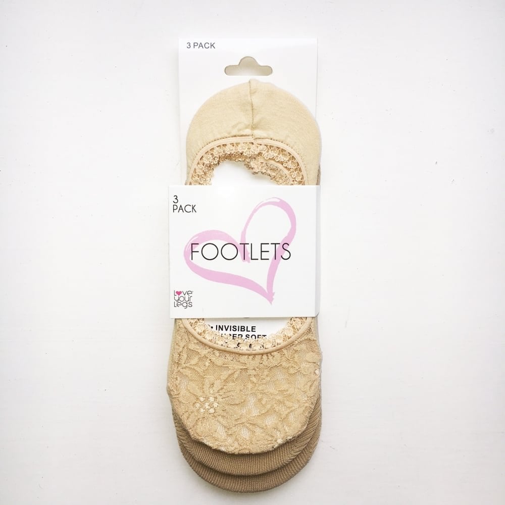 3 Pack Black Fashion Footlets