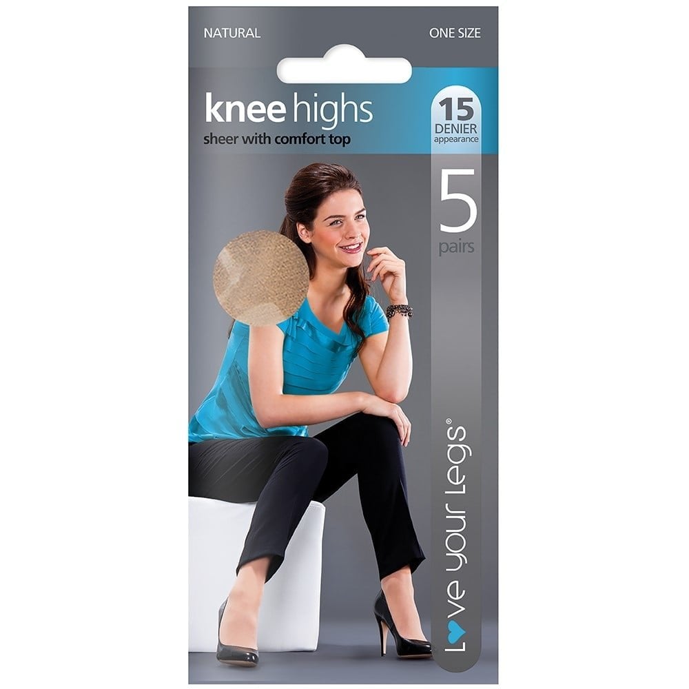 5 Pack 15 Denier Knee Highs