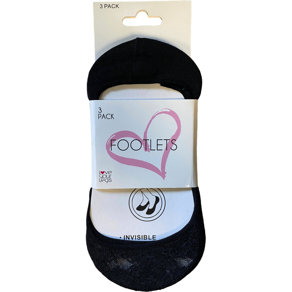Love Your Legs 3 Pack Lace Footlets