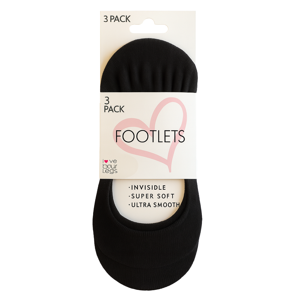 Love Your Legs 3 Pack Plain Footlets