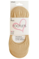 Love Your Legs 3 Pack Plain Footlets