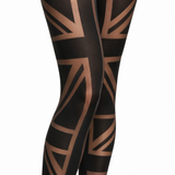 Union Jack Tights | Black & Nude Patriotic Patterned Tights