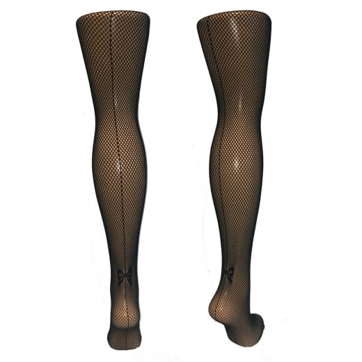 Fishnets With Back Bow Seam