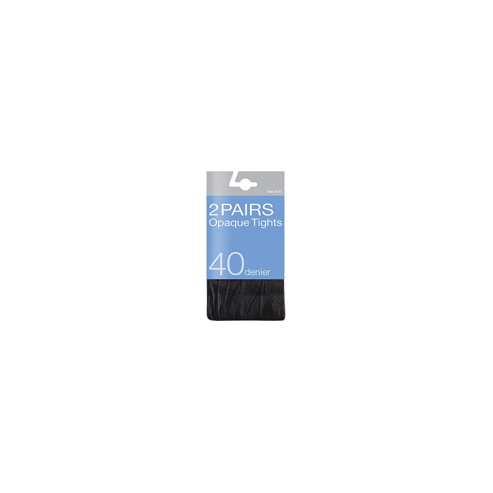 2 Pack 40 Denier Opaque Tights