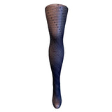 Star Snowflake Pattern Black Tights