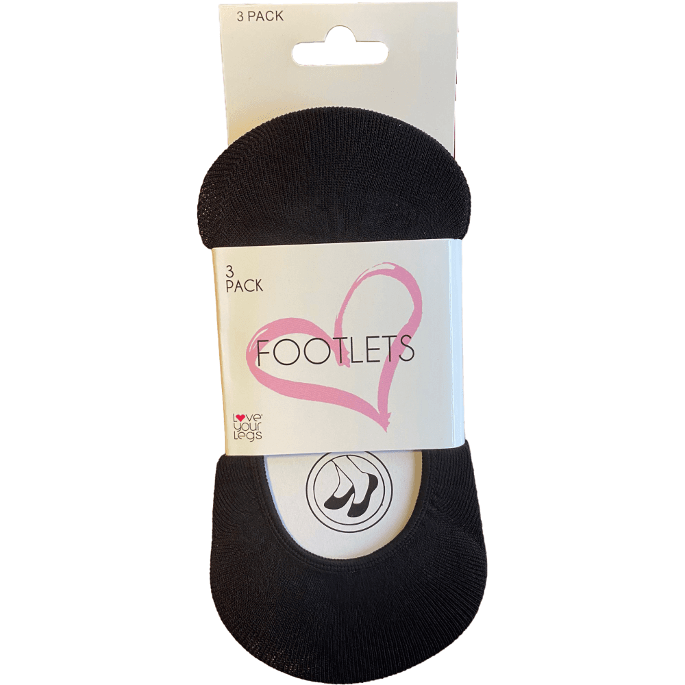 Love Your Legs 3 Pack Plain Footlets