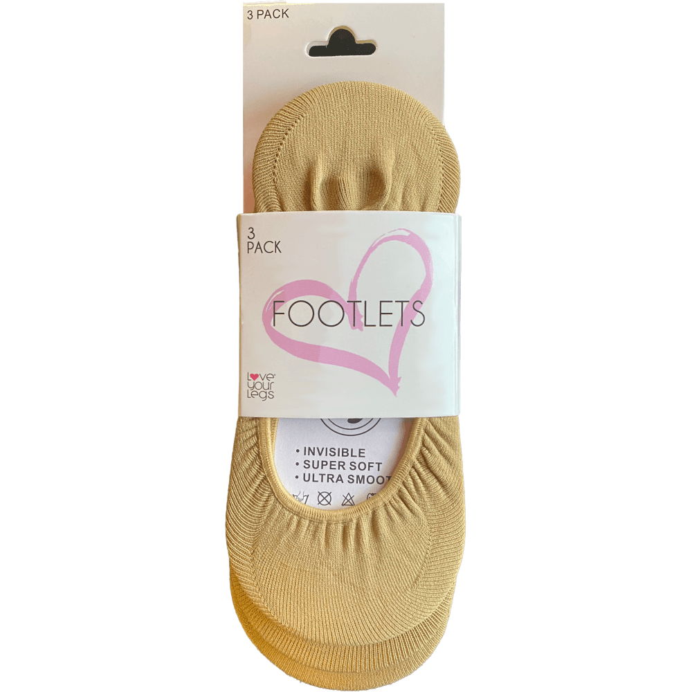 Love Your Legs 3 Pack Plain Footlets