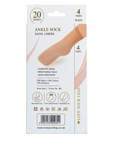 20 Denier Sheer Ankle High Socks – 4 Pair Pack